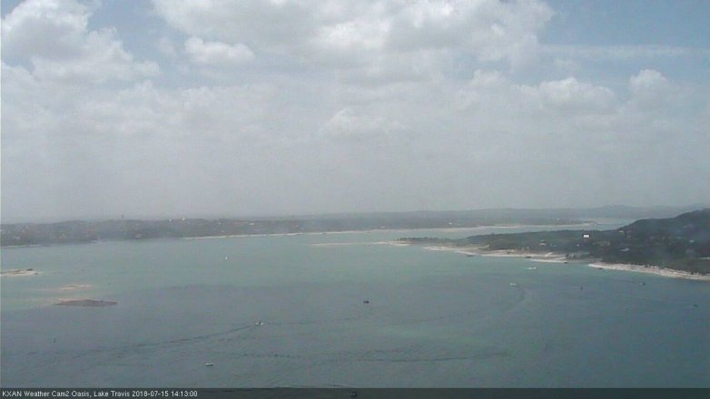 Lake Travis webcam, July 15, 2018 1:15 PM CT