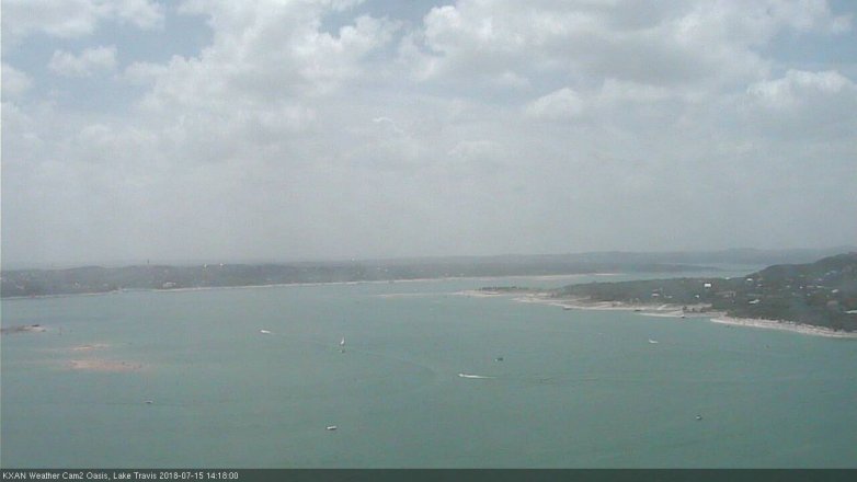 Lake Travis webcam, July 15, 2018 1:20 PM CT