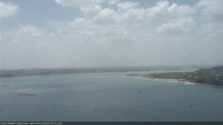Lake Travis webcam, July 15, 2018 1:25 PM CT
