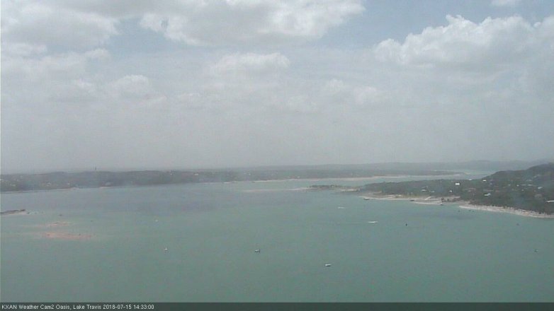 Lake Travis webcam, July 15, 2018 1:35 PM CT