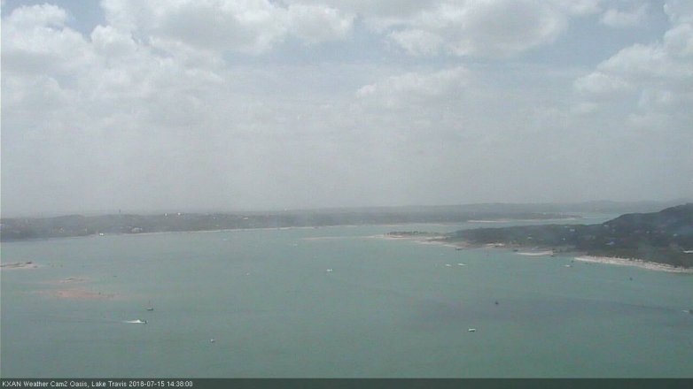 Lake Travis webcam, July 15, 2018 1:40 PM CT