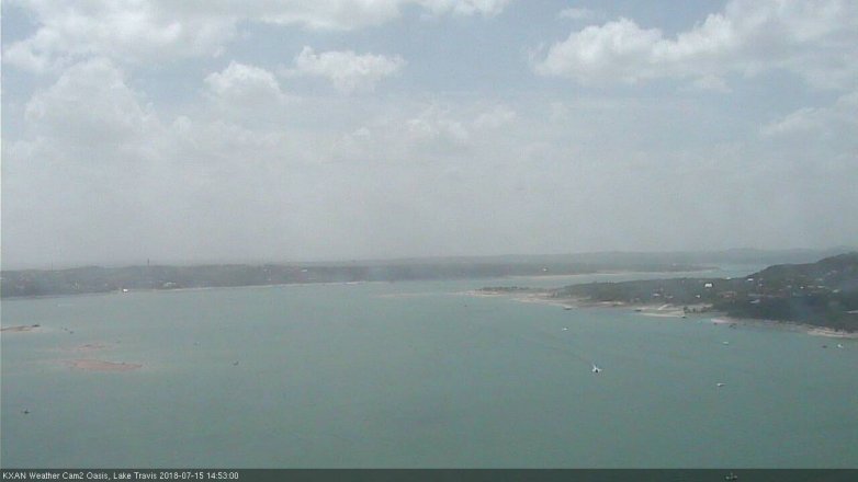 Lake Travis webcam, July 15, 2018 1:55 PM CT