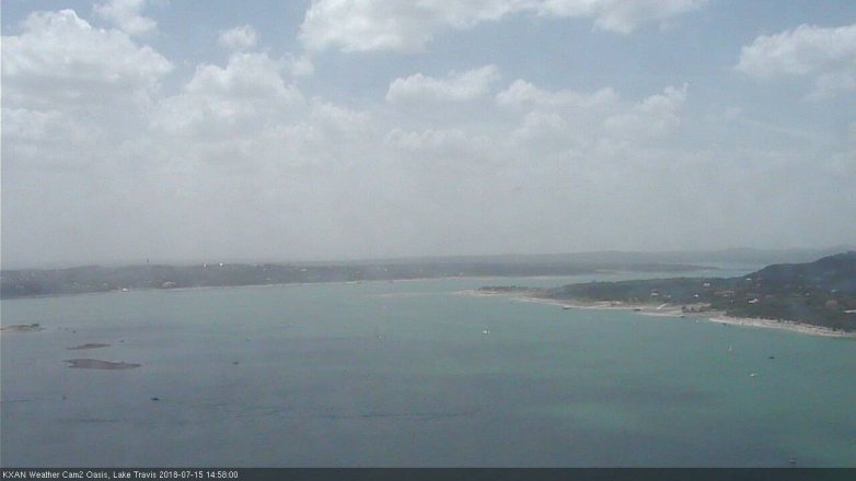 Lake Travis webcam, July 15, 2018 2:00 PM CT