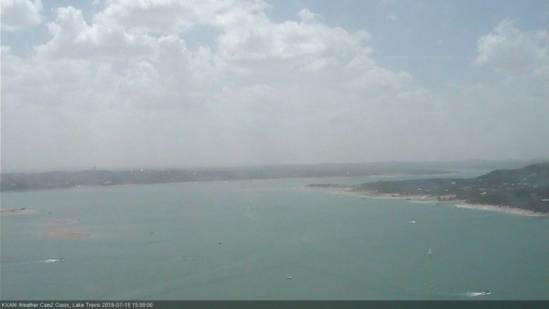 Lake Travis webcam, July 15, 2018 2:10 PM CT