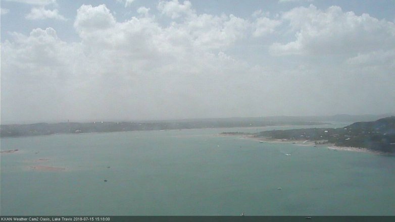Lake Travis webcam, July 15, 2018 2:20 PM CT