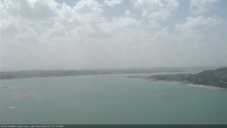 Lake Travis webcam, July 15, 2018 2:35 PM CT