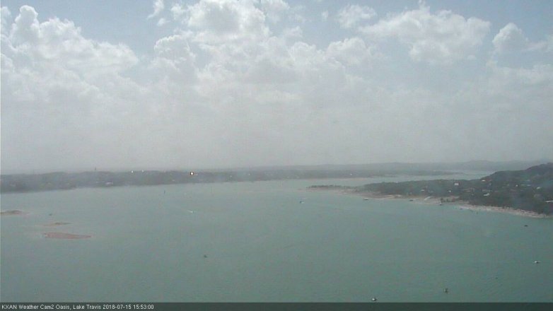 Lake Travis webcam, July 15, 2018 2:55 PM CT
