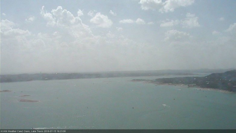Lake Travis webcam, July 15, 2018 3:25 PM CT