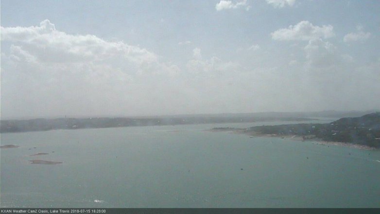 Lake Travis webcam, July 15, 2018 3:30 PM CT