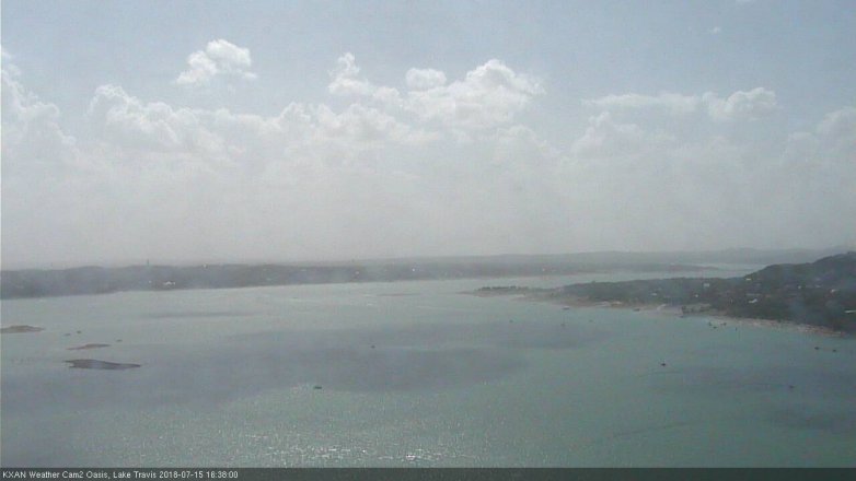 Lake Travis webcam, July 15, 2018 3:40 PM CT
