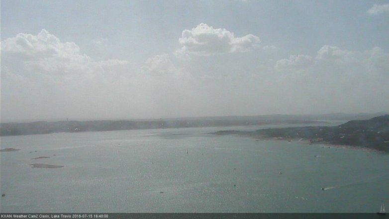 Lake Travis webcam, July 15, 2018 3:50 PM CT