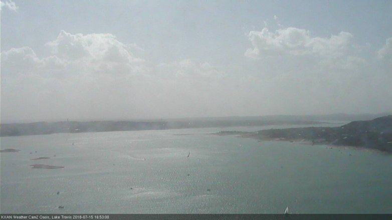Lake Travis webcam, July 15, 2018 3:55 PM CT