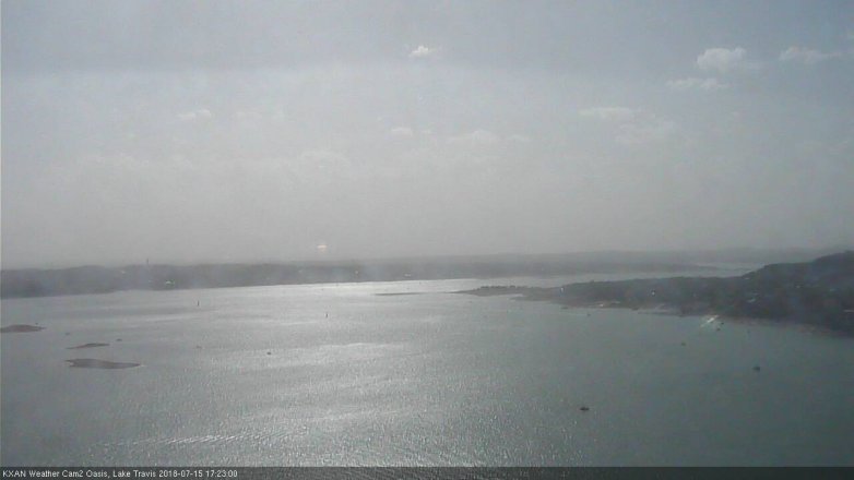 Lake Travis webcam, July 15, 2018 4:25 PM CT