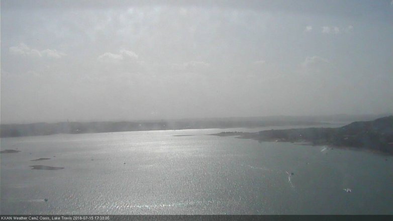 Lake Travis webcam, July 15, 2018 4:35 PM CT