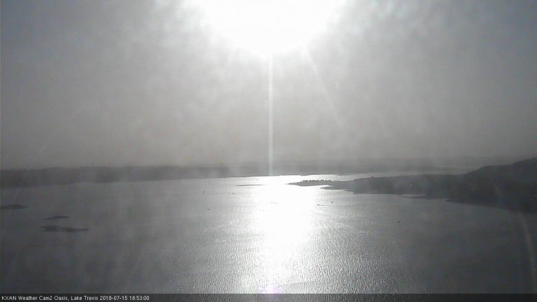 Lake Travis webcam, July 15, 2018 5:55 PM CT