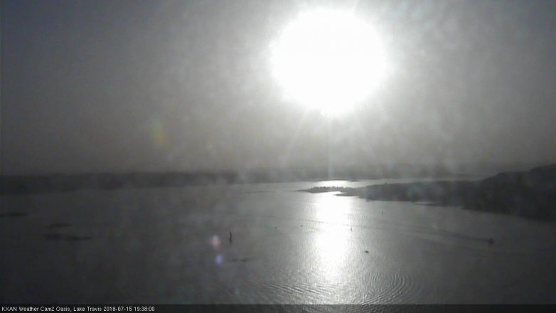Lake Travis webcam, July 15, 2018 6:40 PM CT