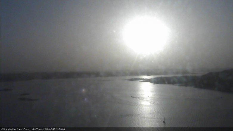 Lake Travis webcam, July 15, 2018 6:55 PM CT
