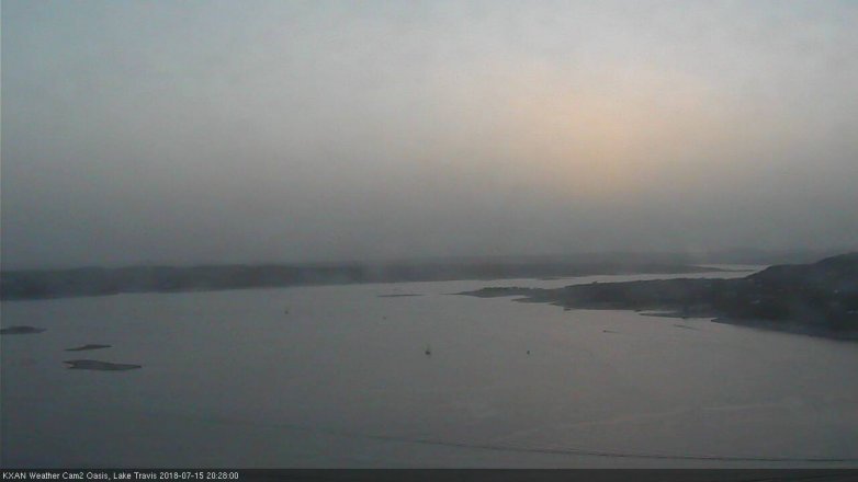 Lake Travis webcam, July 15, 2018 7:30 PM CT