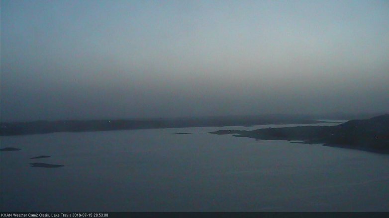 Lake Travis webcam, July 15, 2018 7:55 PM CT