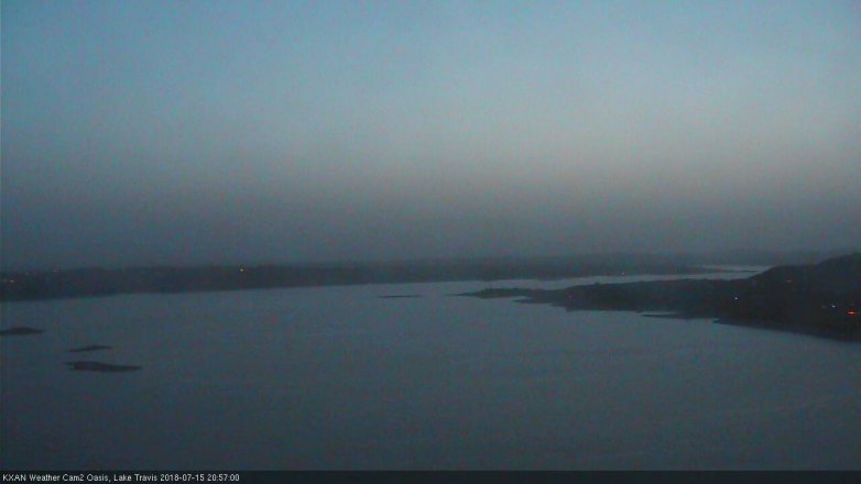Lake Travis webcam, July 15, 2018 8:00 PM CT
