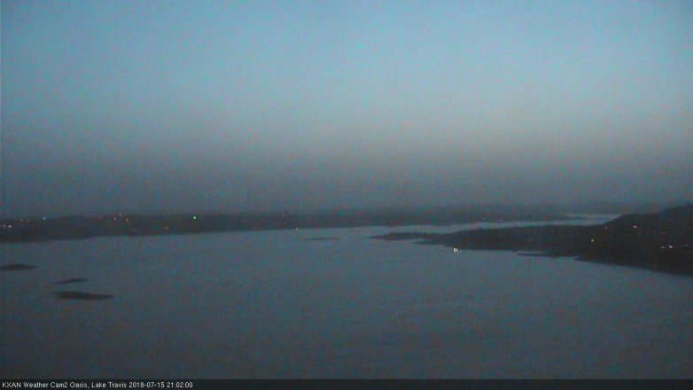 Lake Travis webcam, July 15, 2018 8:05 PM CT