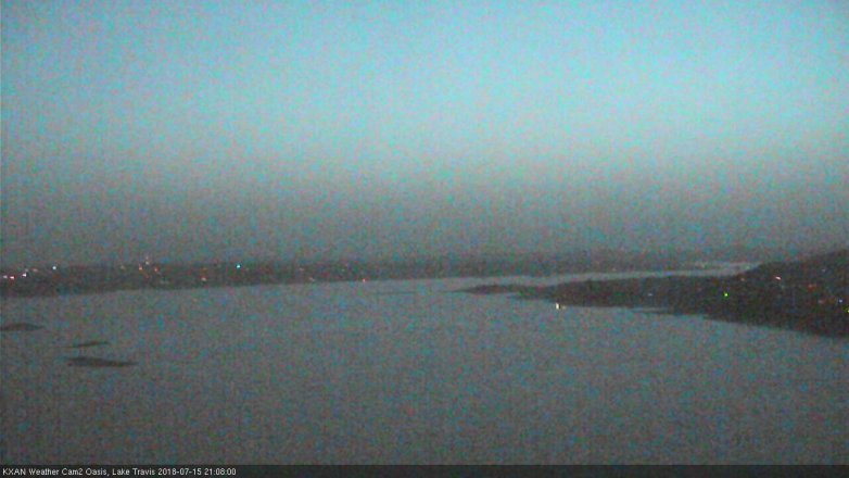 Lake Travis webcam, July 15, 2018 8:10 PM CT