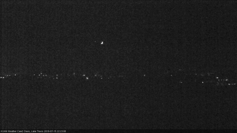Lake Travis webcam, July 15, 2018 9:25 PM CT