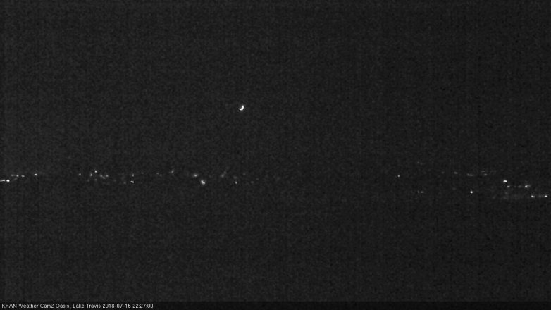 Lake Travis webcam, July 15, 2018 9:30 PM CT