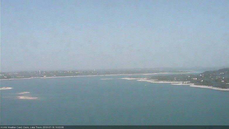 Lake Travis webcam, July 16, 2018 9:05 AM CT
