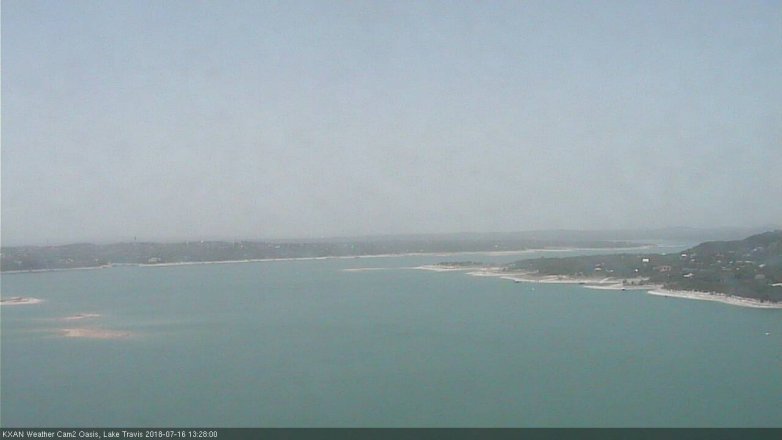 Lake Travis webcam, July 16, 2018 12:30 PM CT