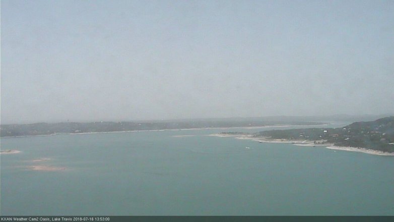Lake Travis webcam, July 16, 2018 12:55 PM CT