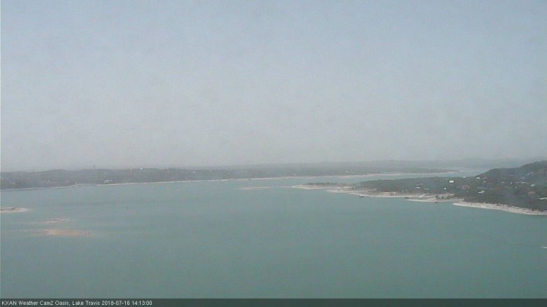 Lake Travis webcam, July 16, 2018 1:15 PM CT