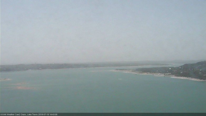 Lake Travis webcam, July 16, 2018 1:45 PM CT