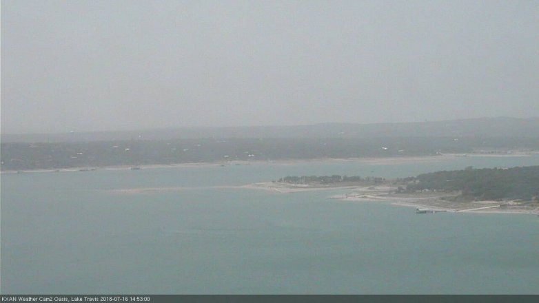 Lake Travis webcam, July 16, 2018 1:55 PM CT