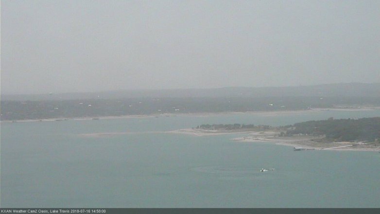 Lake Travis webcam, July 16, 2018 2:00 PM CT