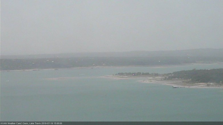 Lake Travis webcam, July 16, 2018 2:10 PM CT