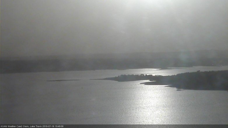 Lake Travis webcam, July 16, 2018 6:50 PM CT