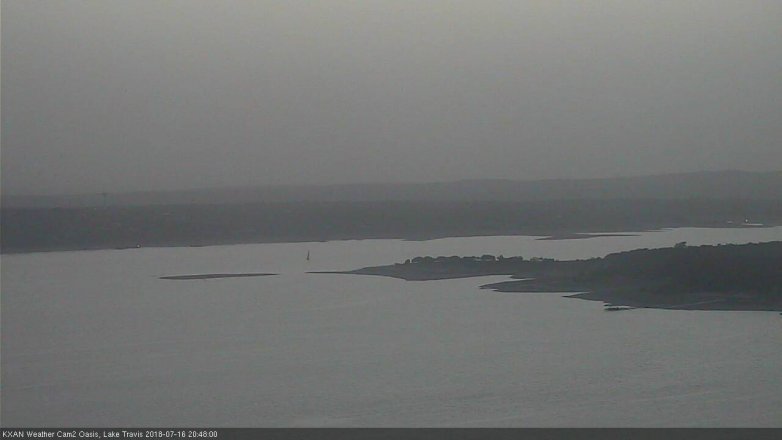 Lake Travis webcam, July 16, 2018 7:50 PM CT
