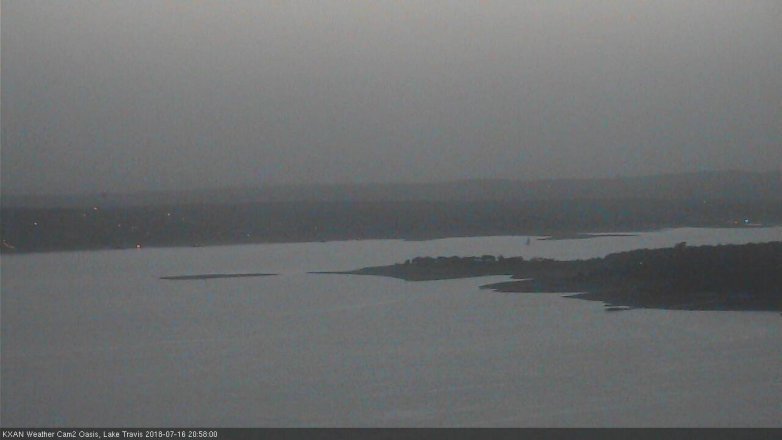 Lake Travis webcam, July 16, 2018 8:00 PM CT