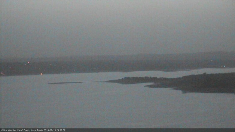 Lake Travis webcam, July 16, 2018 8:05 PM CT