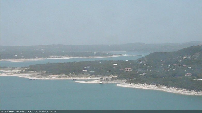 Lake Travis webcam, July 17, 2018 11:45 AM CT