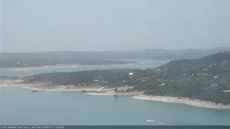 Lake Travis webcam, July 17, 2018 1:30 PM CT
