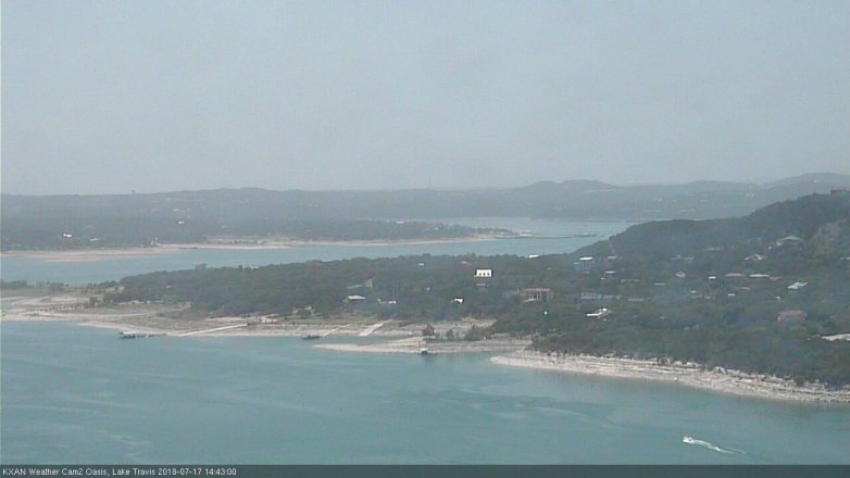 Lake Travis webcam, July 17, 2018 1:45 PM CT