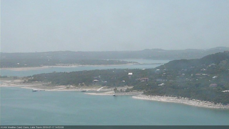 Lake Travis webcam, July 17, 2018 1:55 PM CT