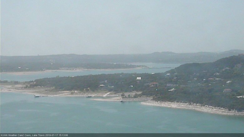 Lake Travis webcam, July 17, 2018 2:15 PM CT
