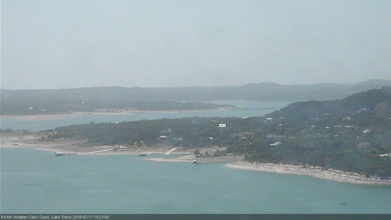 Lake Travis webcam, July 17, 2018 2:25 PM CT