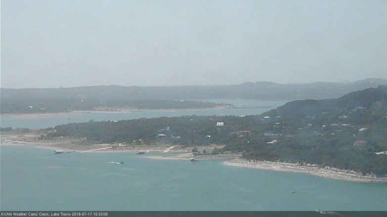 Lake Travis webcam, July 17, 2018 2:35 PM CT