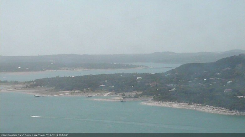 Lake Travis webcam, July 17, 2018 2:55 PM CT
