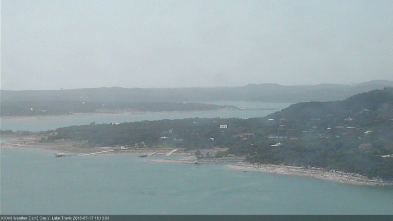 Lake Travis webcam, July 17, 2018 3:15 PM CT
