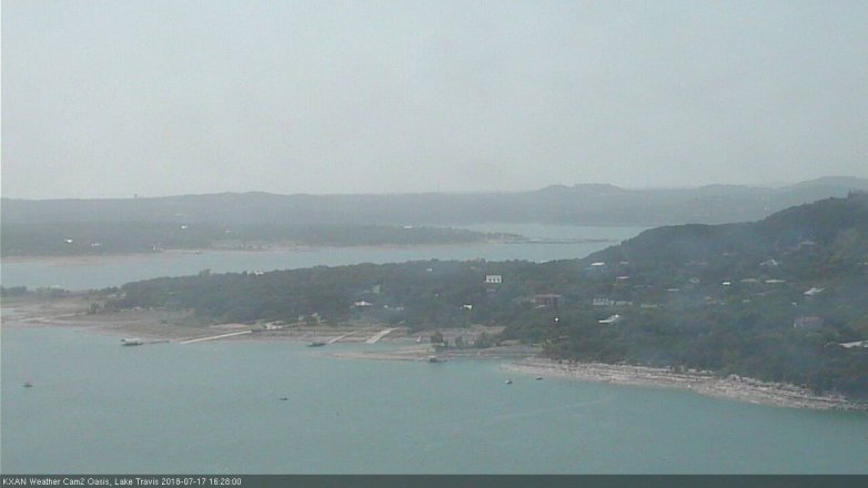 Lake Travis webcam, July 17, 2018 3:30 PM CT